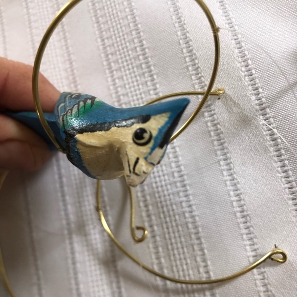 Vtg Blue Jay Bird Hanging Decor - Picture 13 of 13